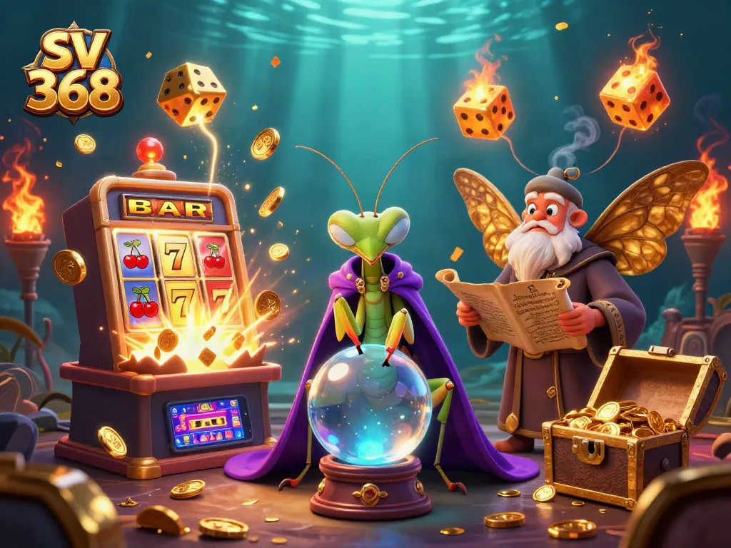 Engage with sv 368's thrilling casino experience through a captivating 3D illustration of fortune, luck, and excitement.