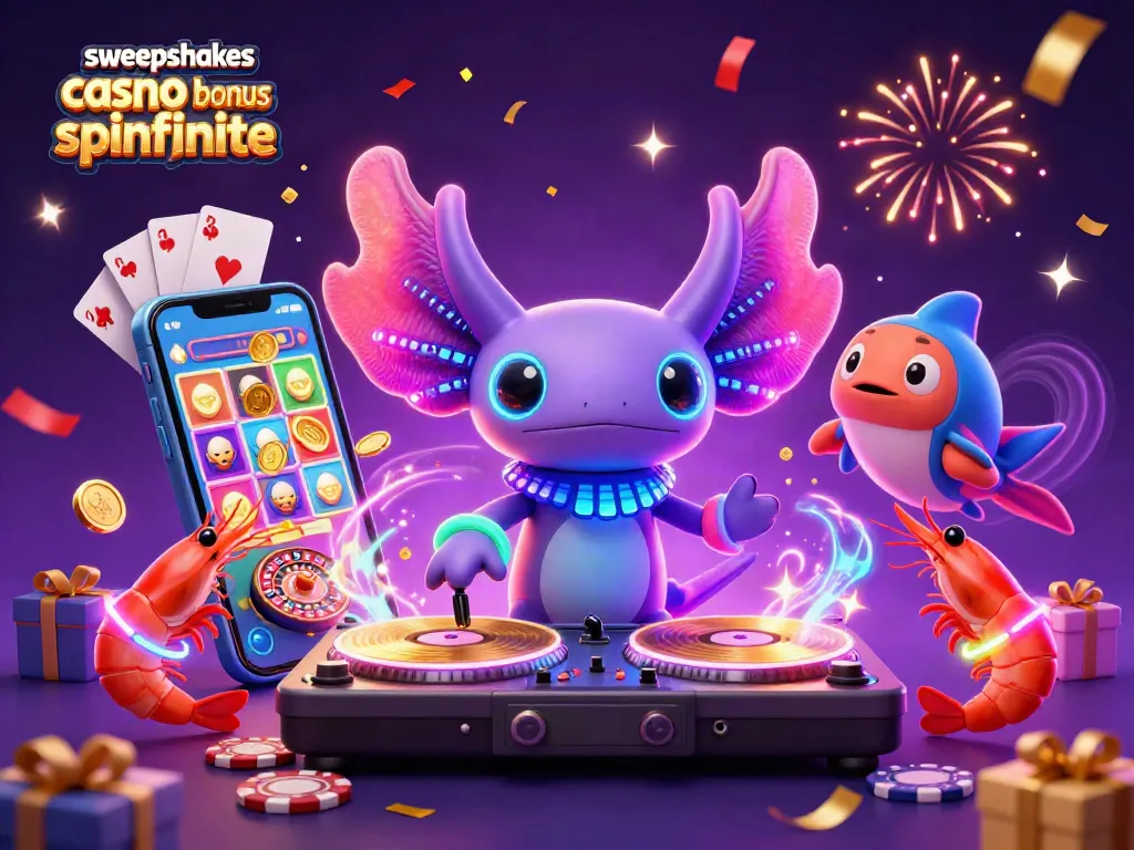 Experience exciting gameplay with sweepstakes casino bonus spinfinite in this vibrant, colorful illustration.