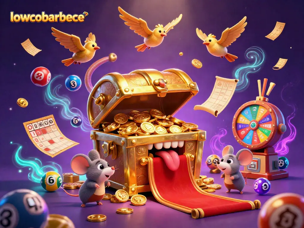 Witness lowcobarbecue fortune seekers engaging with colorful lottery prizes and enticing gameplay.