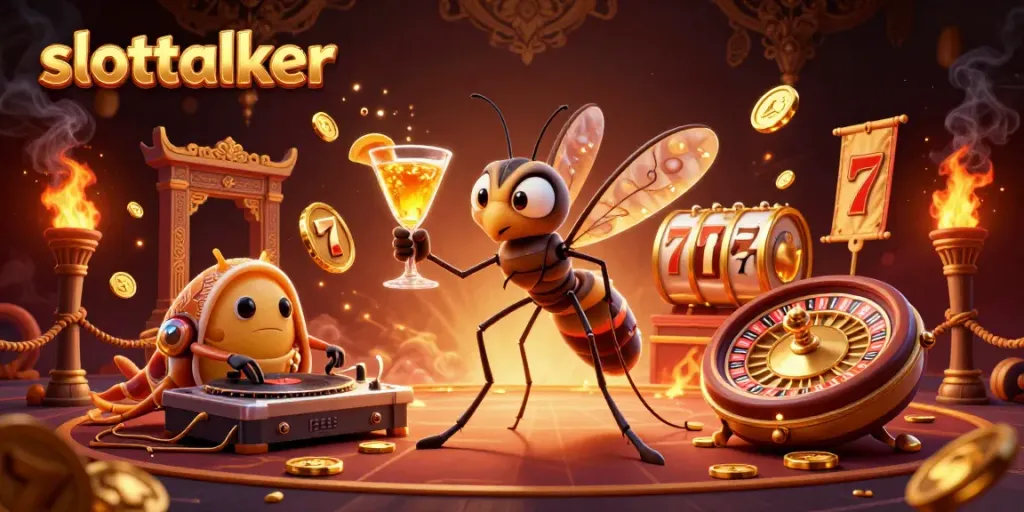 Experience the thrill of slottalker with vibrant casino characters and dynamic elements in a rich, immersive scene.