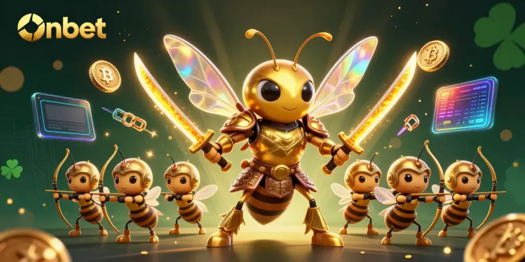 Engage with Onbet's vibrant casino world featuring 3D elements and immersive graphics.