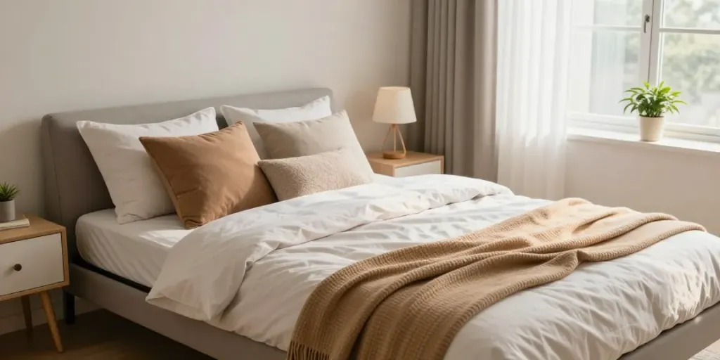 Inviting setup of a stylish rollaway bed in a cozy bedroom, perfect for guests.
