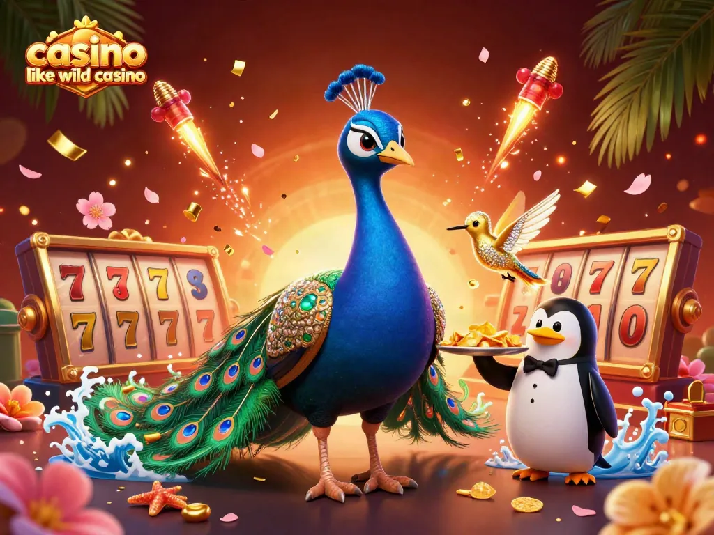 Engage with casino like wild casino through a vibrant, dynamic illustration showcasing gaming excitement.