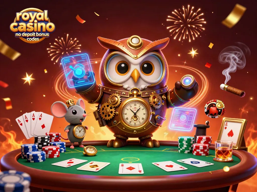 Play with royal ace casino no deposit bonus codes while enjoying a vibrant casino-themed scene.