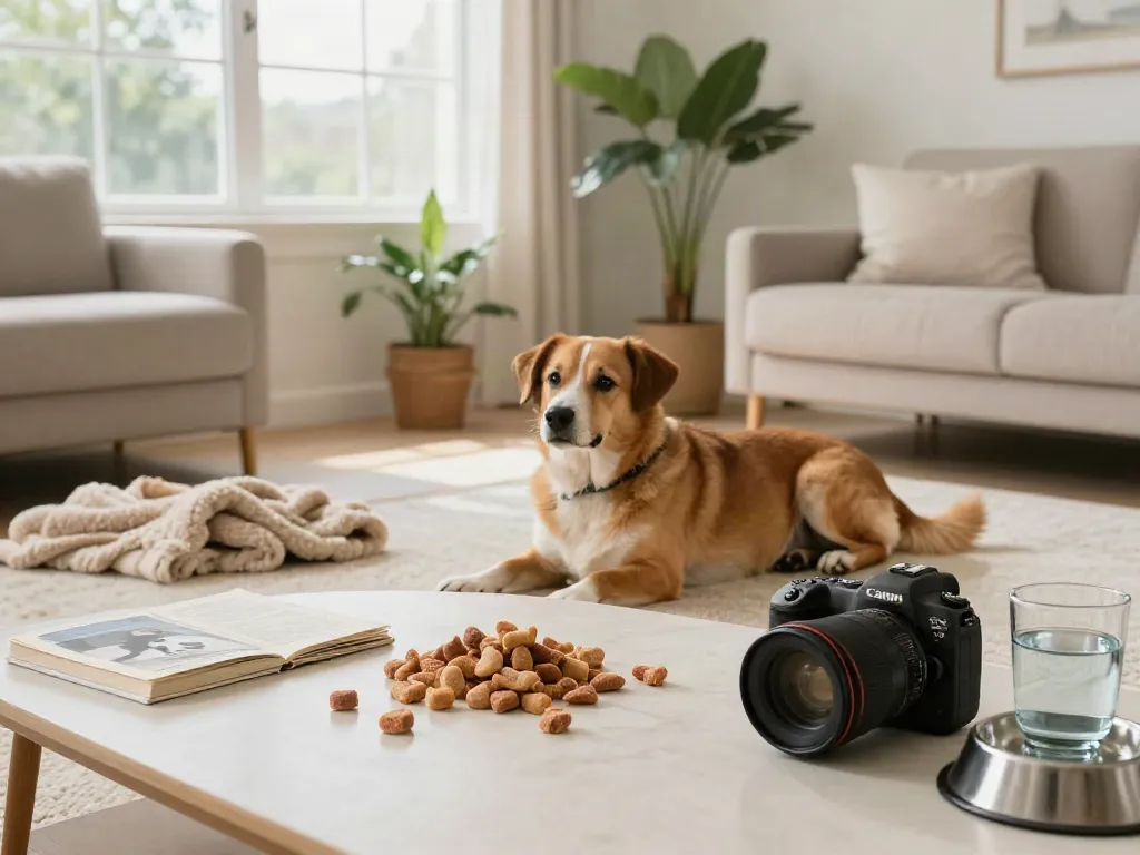 Calming dog treats enhancing a tranquil home environment for pets wellness.