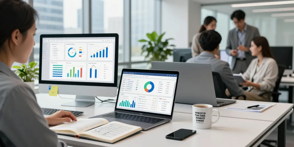 Business analyst comparing sam vs som metrics in a modern office environment.