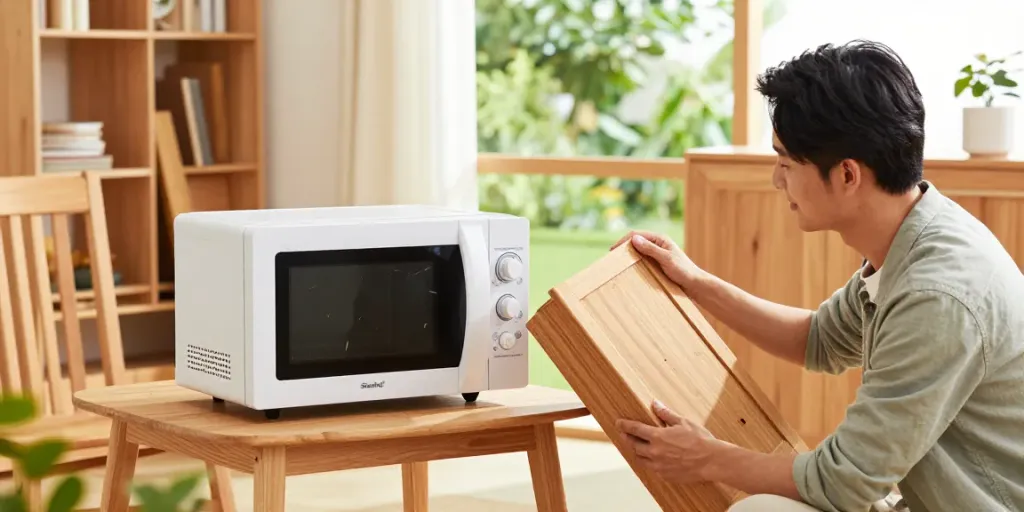 Eco-friendly pest control with SHASHEL® microwave device in sunlit room.