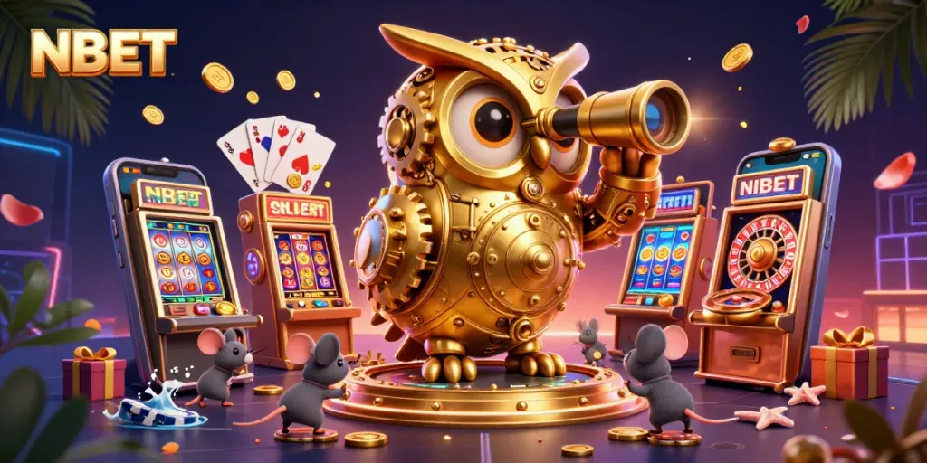 Experience thrilling gameplay at NBET with vibrant slot machines and 3D characters.