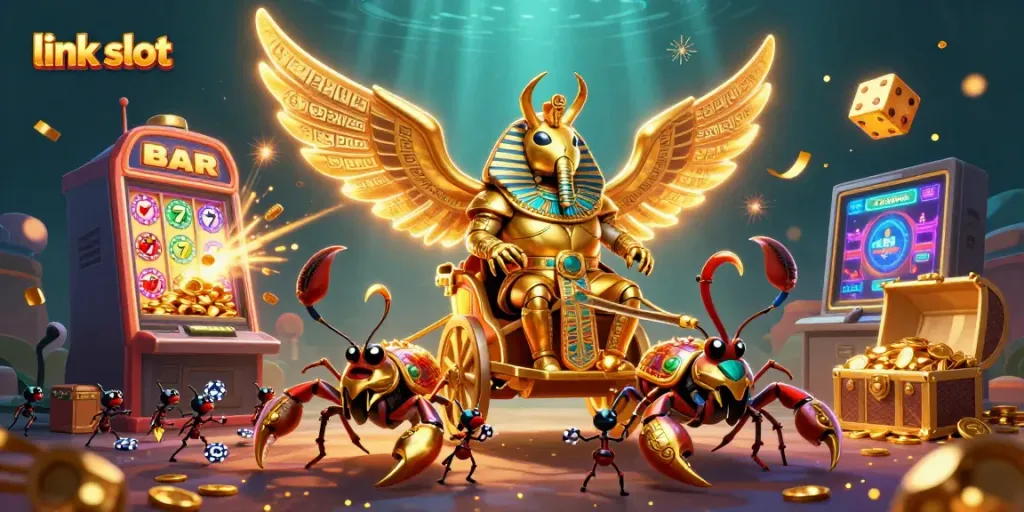 Experience thrilling wins with link slot games featuring a jackpot explosion in a vibrant casino setting.
