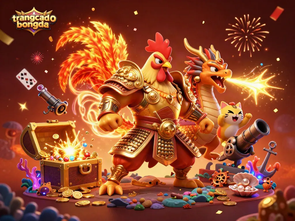 Engage with trangcadobongda in this vibrant 3D illustration showcasing a lively casino scene.